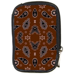 Floral Pattern Paisley Style Paisley Print  Doodle Background Compact Camera Leather Case by Eskimos
