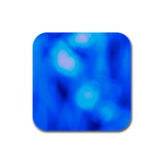 Blue Vibrant Abstract Rubber Square Coaster (4 Pack) by DimitriosArt