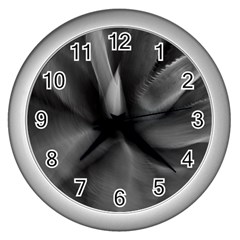 Black Agave Heart In Motion Wall Clock (silver) by DimitriosArt