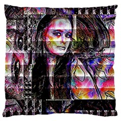 Hungry Eyes Ii Large Flano Cushion Case (one Side) by MRNStudios