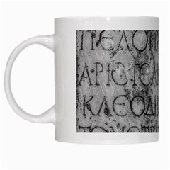 Ancient Greek Typography Photo White Mugs by dflcprintsclothing