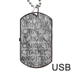 Ancient Greek Typography Photo Dog Tag Usb Flash (two Sides)