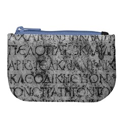 Ancient Greek Typography Photo Large Coin Purse by dflcprintsclothing