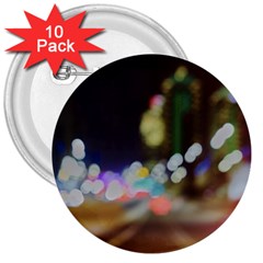 City Lights Series No4 3  Buttons (10 Pack)  by DimitriosArt