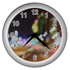 City Lights Series No4 Wall Clock (silver) by DimitriosArt