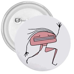 Alien Dancing Girl Drawing 3  Buttons by dflcprintsclothing