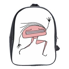 Alien Dancing Girl Drawing School Bag (large) by dflcprintsclothing