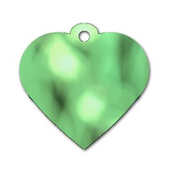 Green Vibrant Abstract No4 Dog Tag Heart (one Side)