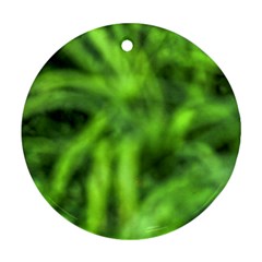 Green Abstract Stars Ornament (round) by DimitriosArt