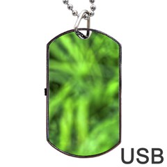 Green Abstract Stars Dog Tag Usb Flash (two Sides)