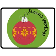 Seasons Greeting Christmas Ornament  Double Sided Fleece Blanket (large)  by mountainmushroomfamily