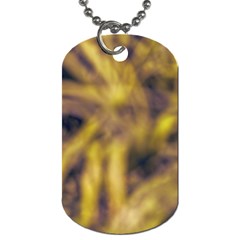 Yellow Abstract Stars Dog Tag (two Sides) by DimitriosArt