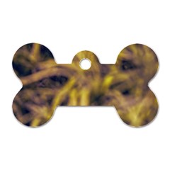 Yellow Abstract Stars Dog Tag Bone (two Sides) by DimitriosArt