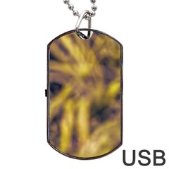 Yellow Abstract Stars Dog Tag Usb Flash (two Sides)