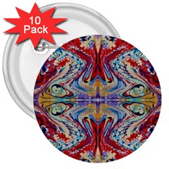 Red Feathers 3  Buttons (10 Pack)  by kaleidomarblingart