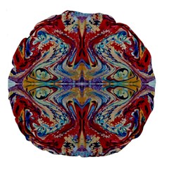 Red Feathers Large 18  Premium Flano Round Cushions by kaleidomarblingart