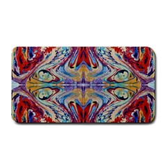 Red Feathers Medium Bar Mats by kaleidomarblingart