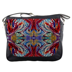 Red Feathers Messenger Bag by kaleidomarblingart