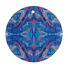 Blue Repeats Ornament (round) by kaleidomarblingart