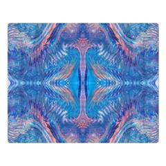 Blue Repeats Double Sided Flano Blanket (large)  by kaleidomarblingart