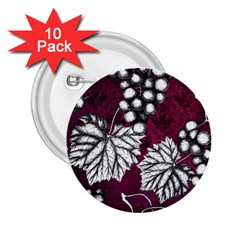 Grapes On Purple 2 25  Buttons (10 Pack)  by Pixelchicken