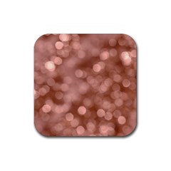 Light Reflections Abstract No6 Rose Rubber Coaster (square) by DimitriosArt