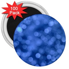 Light Reflections Abstract No5 Blue 3  Magnets (100 Pack) by DimitriosArt