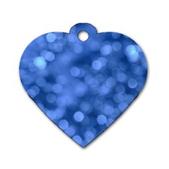 Light Reflections Abstract No5 Blue Dog Tag Heart (two Sides)