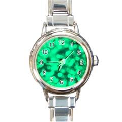 Light Reflections Abstract No10 Green Round Italian Charm Watch