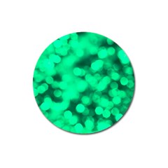 Light Reflections Abstract No10 Green Magnet 3  (round) by DimitriosArt