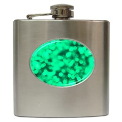 Light Reflections Abstract No10 Green Hip Flask (6 oz)
