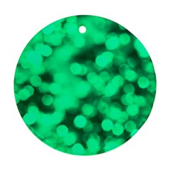 Light Reflections Abstract No10 Green Round Ornament (two Sides) by DimitriosArt