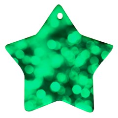 Light Reflections Abstract No10 Green Star Ornament (two Sides) by DimitriosArt