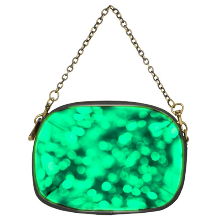 Light Reflections Abstract No10 Green Chain Purse (Two Sides)