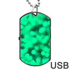 Light Reflections Abstract No10 Green Dog Tag USB Flash (Two Sides)