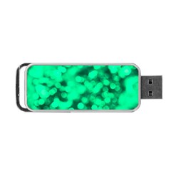 Light Reflections Abstract No10 Green Portable Usb Flash (one Side) by DimitriosArt