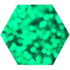 Light Reflections Abstract No10 Green Wooden Puzzle Hexagon