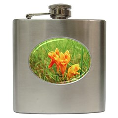 Orange On The Green Hip Flask (6 Oz) by DimitriosArt