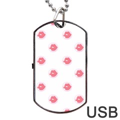 Lips Bubblegum Pattern Dog Tag Usb Flash (two Sides) by Littlebird