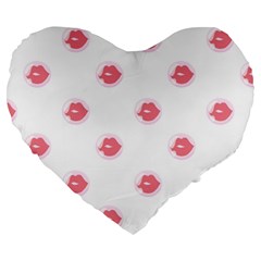 Lips Bubblegum Pattern Large 19  Premium Heart Shape Cushions by Littlebird