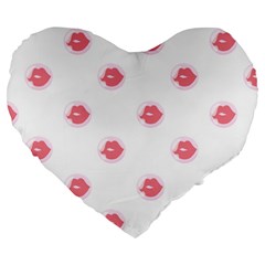 Lips Bubblegum Pattern Large 19  Premium Flano Heart Shape Cushions by Littlebird