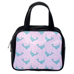 Narwales Stars  Pattern Pink Classic Handbag (one Side) by Littlebird
