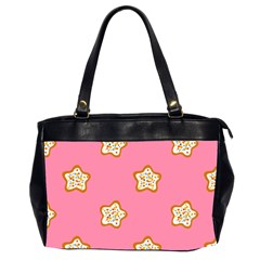 Cookies Pattern Pink Oversize Office Handbag (2 Sides) by Littlebird