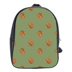 Pine cones green School Bag (Large)