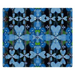 Rare Excotic Blue Flowers In The Forest Of Calm And Peace Double Sided Flano Blanket (small)  by pepitasart