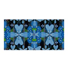 Rare Excotic Blue Flowers In The Forest Of Calm And Peace Satin Wrap by pepitasart