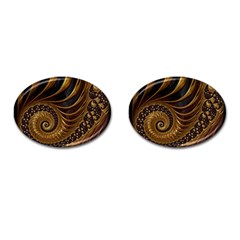 Shell Fractal In Brown Cufflinks (oval) by SomethingForEveryone