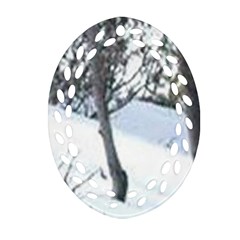 Winter Forest Ornament (oval Filigree) by SomethingForEveryone