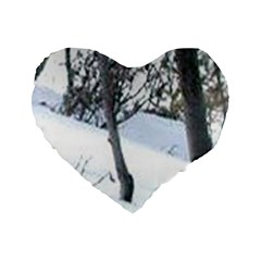 Winter Forest Standard 16  Premium Flano Heart Shape Cushions by SomethingForEveryone