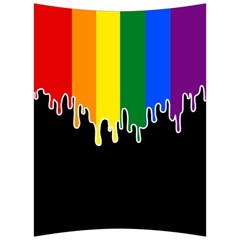 Gay Pride Flag Rainbow Drip On Black Blank Black For Designs Back Support Cushion by VernenInk